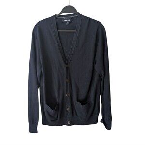 Lands' End Navy Blue Button Down Academia Preppy Cardigan Size Medium